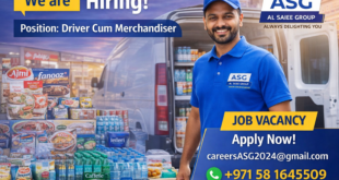 Driver Cum Merchandiser job in UAE