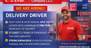 Coca-Cola UAE delivery driver job