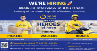 noon Walk-In Interview Abu Dhabi